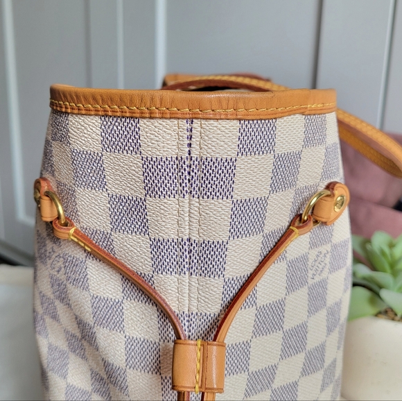 🍁 LOUIS VUITTON Neverfull Mm Damier AZUR Tote Bag - Picture 7 of 16